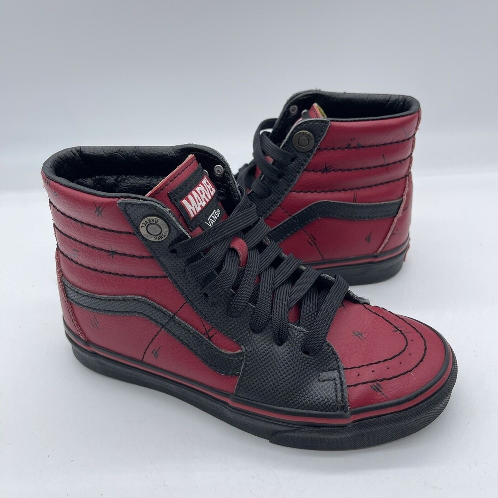 Vans Sk8-Hi 721356 Marvel Deadpool Youth Size 3.5 Shoes Black Red‎ Sneakers